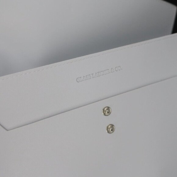 Glass Ladder & Co Megan Portfolio Clutch Causebox Vegan Leather Gray Blue $120 - Picture 6 of 7